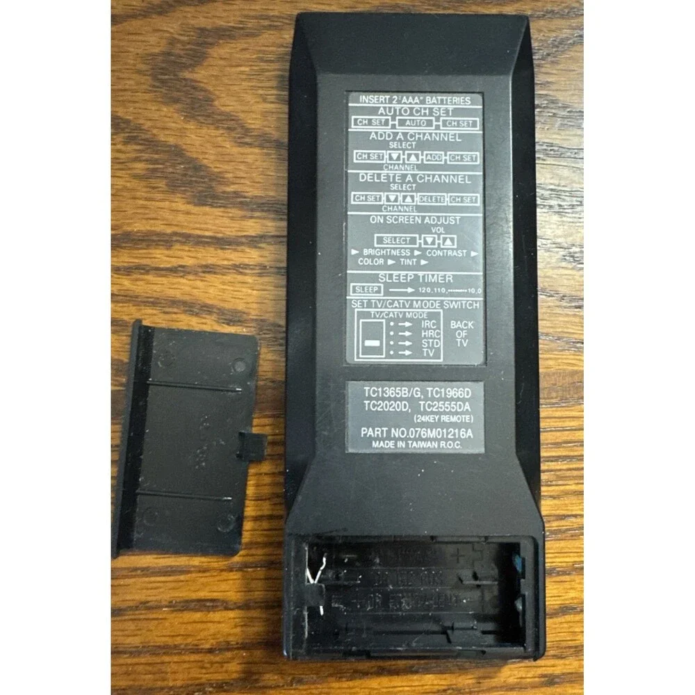 Emerson TV Remote Control Black Model 076M01216A 24 Key Button Vintage